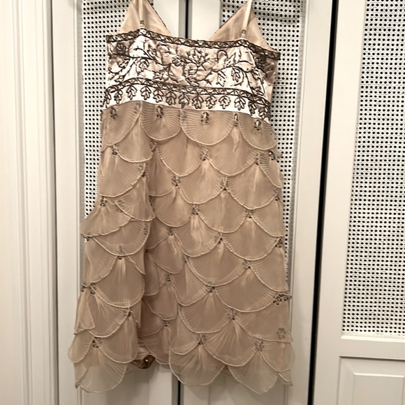 Sue Wong Beaded Cocktail Dress withh fishtail pleats - Picture 5 of 5